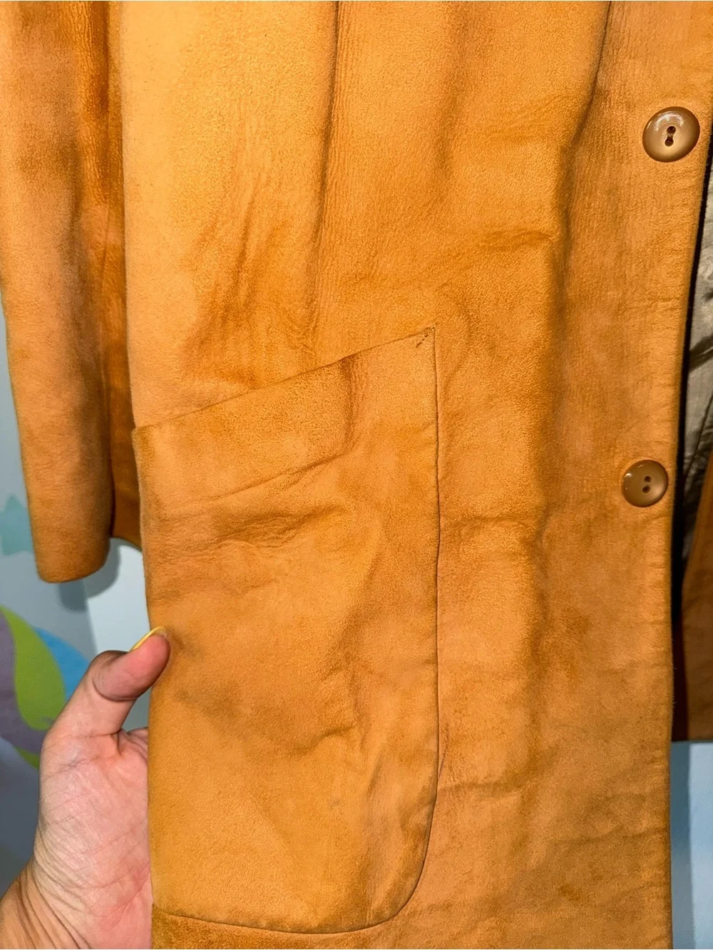 Vintage 70s Scully Tan Suede Leather Western Blazer Car Coat Jacket